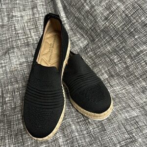 Adrienne Vittadini  BLACK slip on wedge shoes, 6.5M